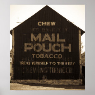 Chew Mail Pouch Tobacco Barn Sepia Poster