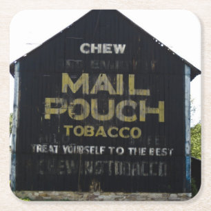 Chew Mail Pouch Vintage Schuur Americana Vierkante Kartonnen Onderzetter