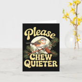 Chew Quieter Funny Bird Saying  Kaart (Gele Bloem)
