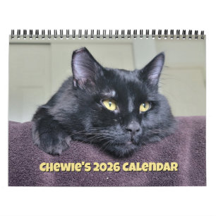 Chewie de Zwarte Kat: 12 maanden Whiskers, Paws, Kalender