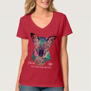 Chewy sez... Priez 4 gâteries. T-shirt Jersey V-Ne