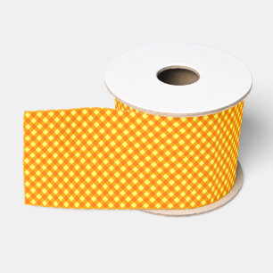 CHEX 3 ORANJE GEEL-RIBBONSPOOL GROSGRAIN LINT