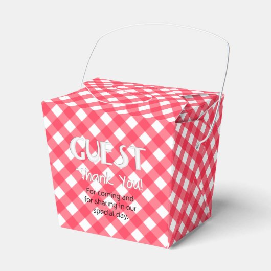Chex 7-WATERMELON RED-PARTIJ FAVOR BOX, uit de doo Bedankdoosjes (Voorkant Zijde)