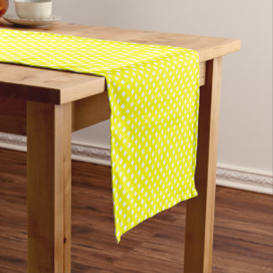 CHEX 8-YELLOW-KATOENTABEL RUNNER-14x72in Korte Tafelloper