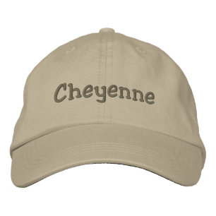 Cheyenne Name Embroided Baseball Pet Khaki