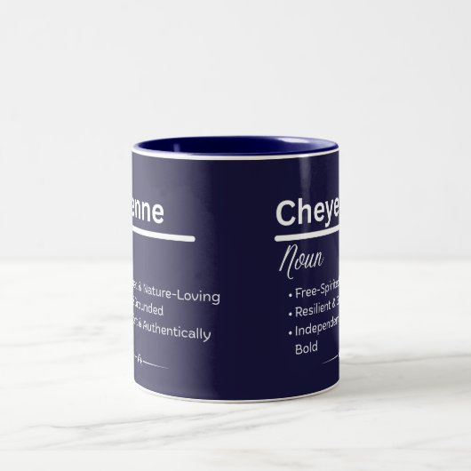 Cheyenne Personalized Girl Name Meaning Coffee Mug (Centre)