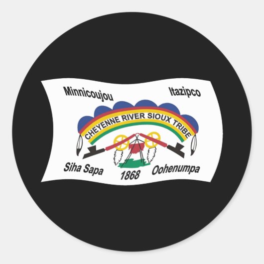 Cheyenne River Sioux Flag Sticker (Voorkant)