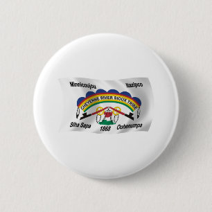 Cheyenne River Sioux Vlag Knop Ronde Button 5,7 Cm