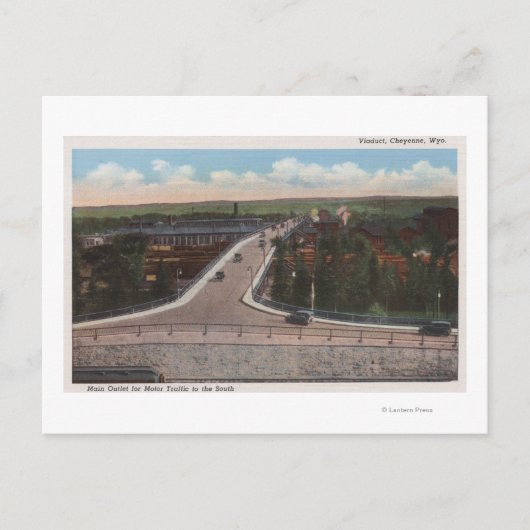 Cheyenne, WY - Viaduct & Main Outlet for Motor Briefkaart (Voorkant)