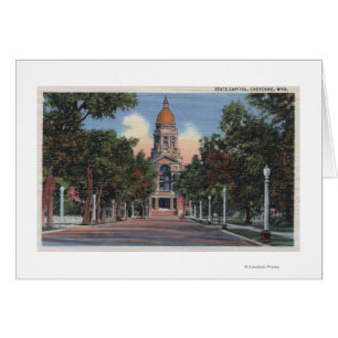 Cheyenne, WY - vue de capitol d'état et Drivewa