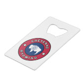 Cheyenne Wyoming Kredietkaart Flessenopener (Voorkant Gekanteld)