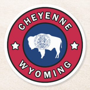 Cheyenne Wyoming Ronde Kartonnen Onderzetter