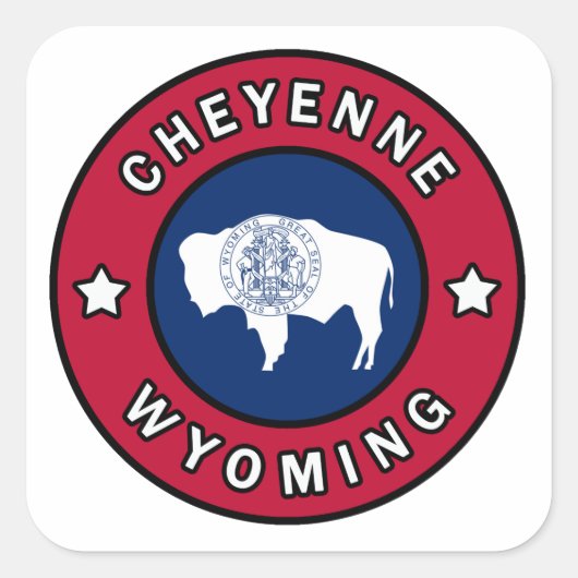 Cheyenne Wyoming Vierkante Sticker (Voorkant)