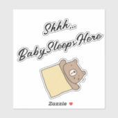Chh Baby Sleeps Ici Sticker Porte Sticker (Feuille)