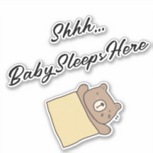Chh Baby Sleeps Ici Sticker Porte Sticker