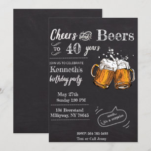 Chheers and Beers 60 40th 50th 30th 21st Kaart