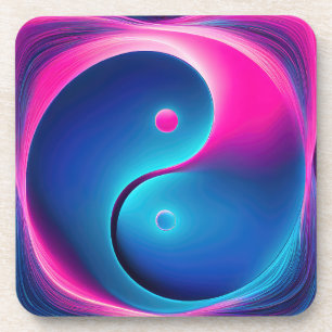 Chi Fusion: Levendige Yin Yang-energieën Bier Onderzetter