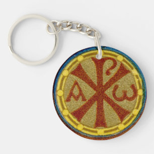 Chi Rho / Alpha Omega Medaillon van SNV 36 Sleutelhanger