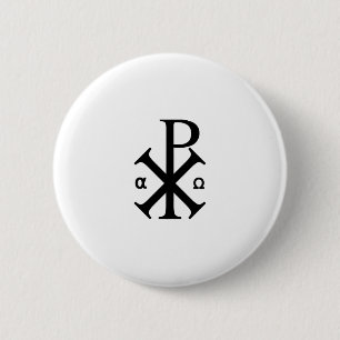 Chi Rho Christelijk symbool Ronde Button 5,7 Cm