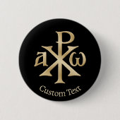 Chi Rho Christogram Ronde Button 5,7 Cm (Voorkant)