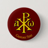 Chi Rho Christogram Ronde Button 5,7 Cm (Voorkant)