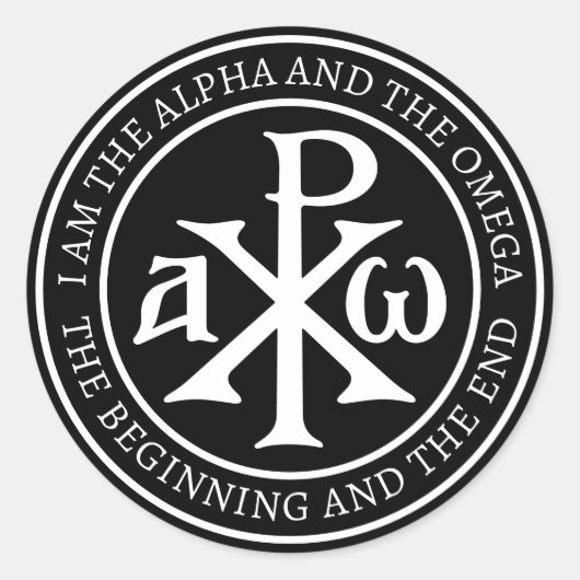 Chi Rho Christogram Ronde Sticker (Voorkant)