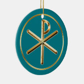 Chi-Rho-gloed Keramisch Ornament (Rechts)