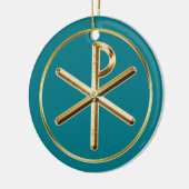 Chi-Rho-gloed Keramisch Ornament (Links)