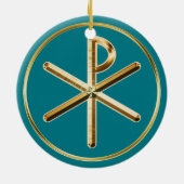 Chi-Rho-gloed Keramisch Ornament (Achterkant)