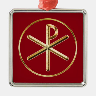 Chi-Rho-gloed Metalen Ornament