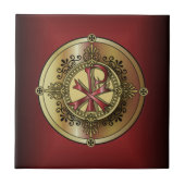 Chi-Rho Monogram ~ Christelijk Symbool P & X Tegeltje (Voorkant)
