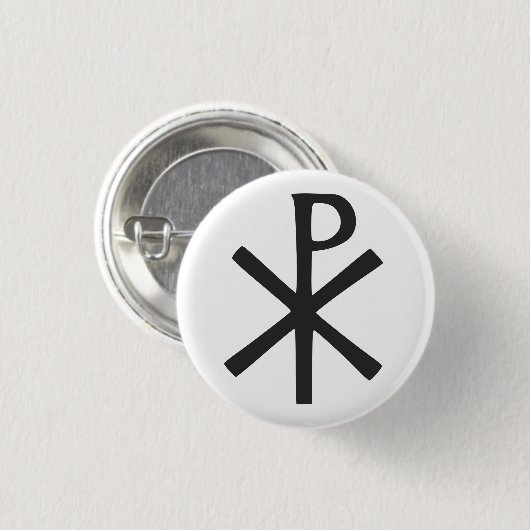Chi Rho-symbool Ronde Button 3,2 Cm (Voorkant /achterkant)