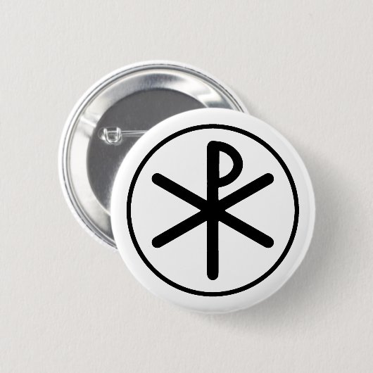 Chi-rho-symbool Ronde Button 5,7 Cm (Voorkant /achterkant)