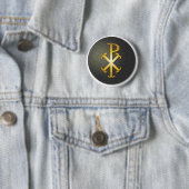 Chi-Rho (Symbool van Jezus Christus) Ronde Button 5,7 Cm (In situ)