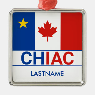 Chiac Acadian Canadian Flag Personalize Metalen Ornament