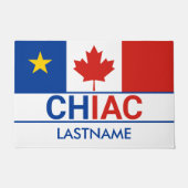 Chiac Acadische Canadese Vlag Achternaam Deurmat (Voorkant)