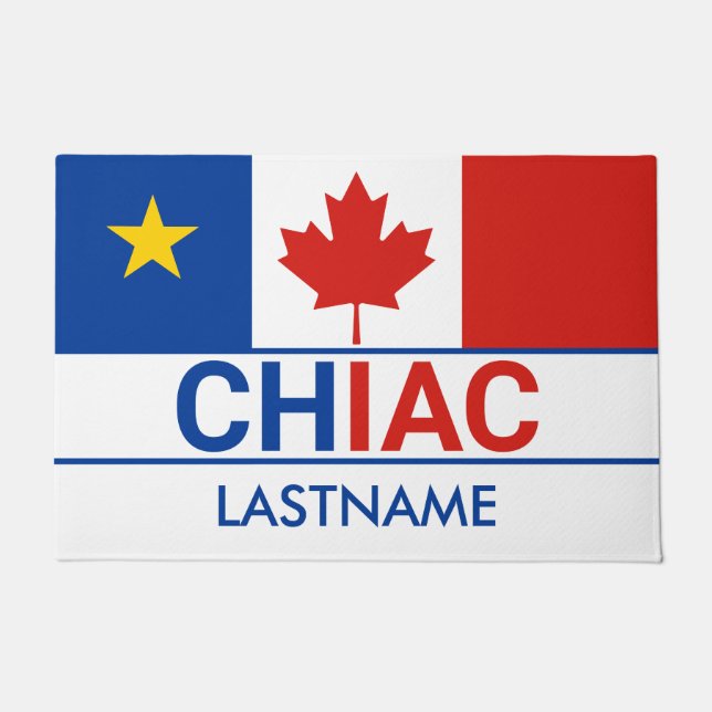 Chiac Acadische Canadese Vlag Achternaam Deurmat (Voorkant)