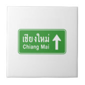 Chiang Mai Ahead ⚠ Thai Highway Traffic Sign ⚠ Tegeltje (Voorkant)
