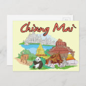 Chiang Mai, beroemde stad Thailand Briefkaart (Voorkant / Achterkant)