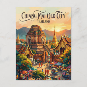 Chiang Mai Oude Stad Thailand Briefkaart