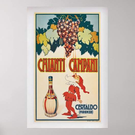 Chianti Campani Vintage Wine Advertising Poster 1 (Devant)