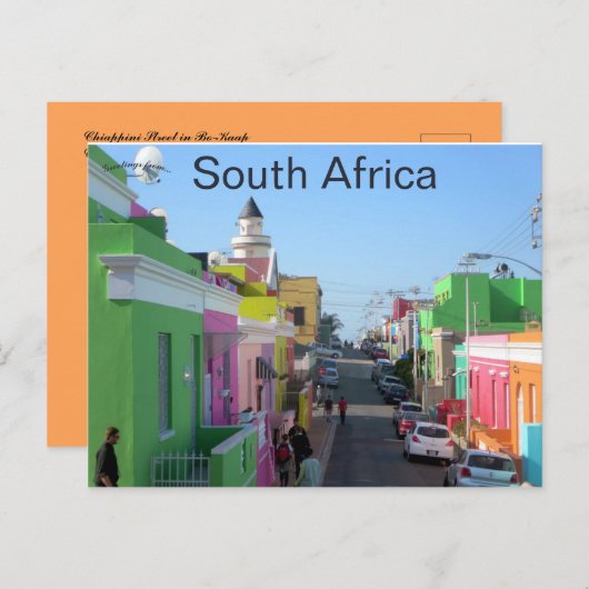 Chiappini Street Bo Kaap Kaapstad Zuid-Afrika Briefkaart (Voorkant / Achterkant)