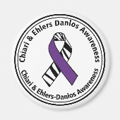 Chiari en EDS Zebra Stripe Ribbon Magnet Magneet (Voorkant)