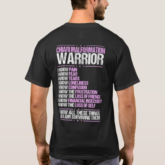 Chiari Malformation Awareness Pain Survivor Paars T-shirt (Achterkant)