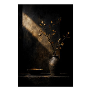 Chiaroscuro Gouden Tak Moody Stilleven Poster Perfect Poster