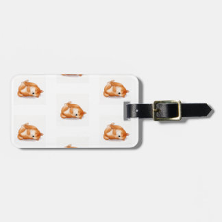 chiba inu chiots sur le dos motif étiquette bagage