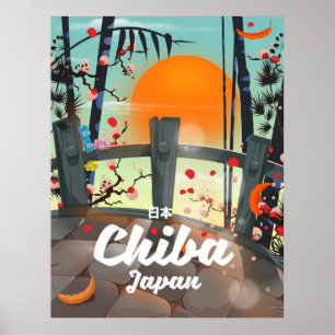 Chiba Japon vintage voyage poster art.