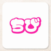 Chibi ち び Japans nihongo Hiragana script Vierkante Kartonnen Onderzetter (Voorkant)