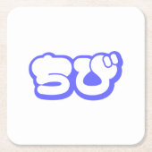 Chibi ち び Japans nihongo Hiragana script Vierkante Kartonnen Onderzetter (Voorkant)