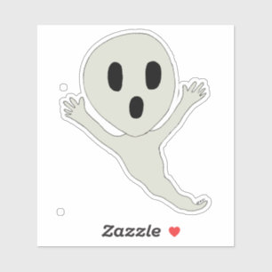 Chibi-achtige spookplaat sticker